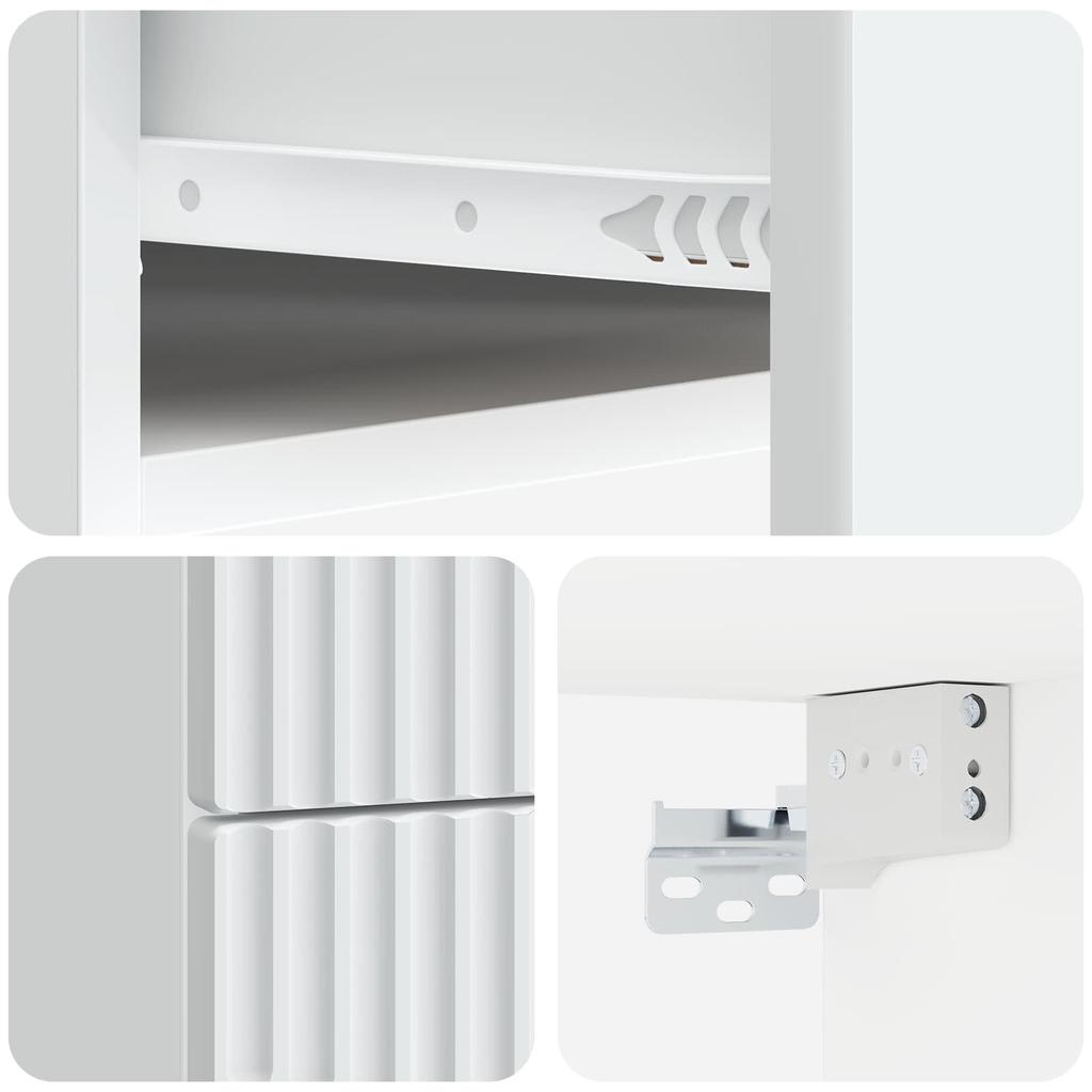 Wall Mounted Nightstand White 34.5 X 33 X 40 Cm Engineered Wood
