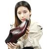 Fashion Men Dress Shoes for Business Office Italy High Grade Genuine Leather Black & Wine Red Footwear Elegant High Quality Comfortable