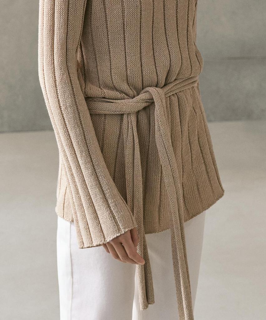 Masimodutti Cotton Blend Boat Neck Knit Sweater