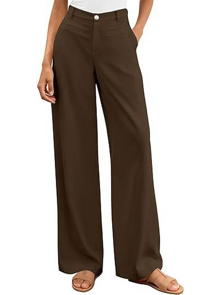 European-American High-Waisted Wide-Leg Women's Suit Pants - Simple Drapey Style for Spring/Summer Business Casual