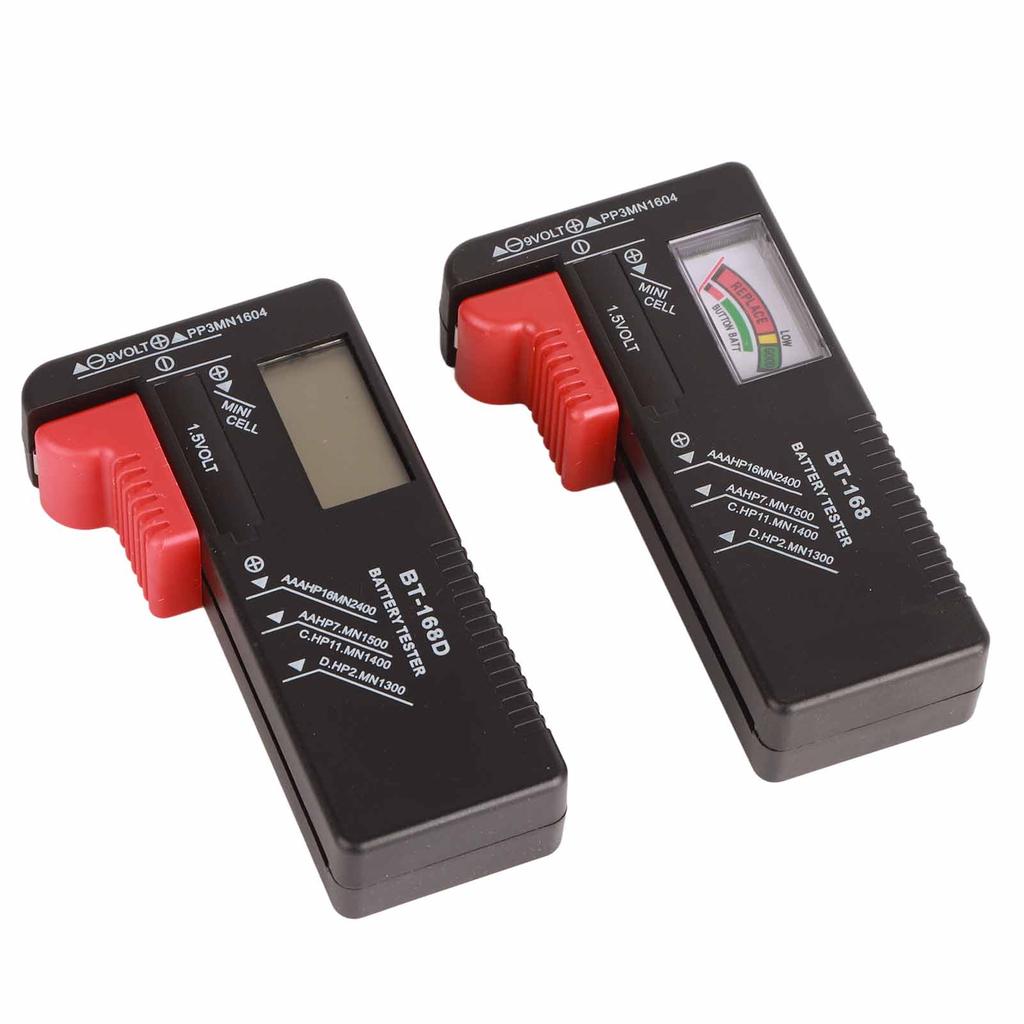 2PCS Battery Power Tester Portable Battery Capacity Checker Digital and Pointer Type 168‑168D
