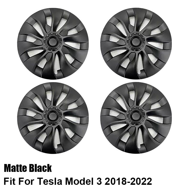 High Quality 4Pcs/Set Auto Hub Caps Fit For Tesla Model 3 2018-2024 Protecting Wheel Covers Direct Replacement Car Accessories