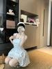 White Polka Dot Strappy Dress: Backless, Waist-Slimming, Puffy Skirt for Women