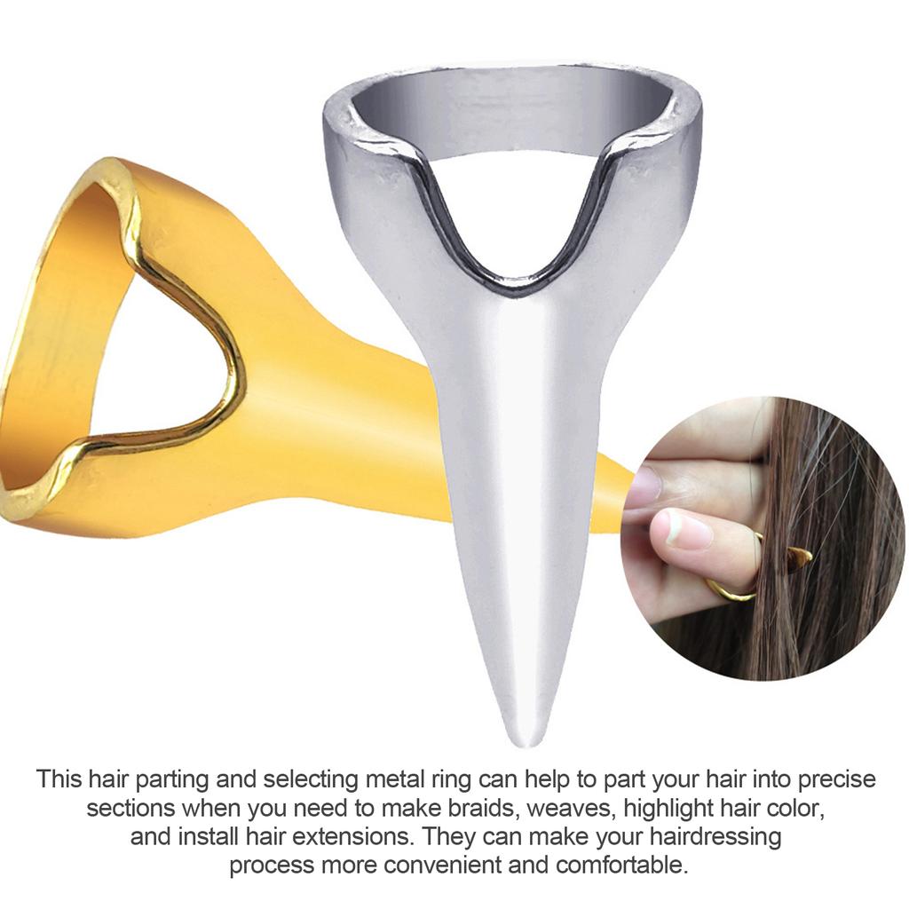 20PCS Metal Hair Sectioning Ring Hair Parting and Selecting Tool Nails Metal Ring for Sectioning Braiding Hair