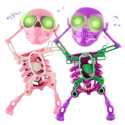 Kinder Aufziehbares Tanzendes Skelett Spielzeug mit LED-Licht Halloween Elektrisches 3D Schwingendes Gelenkskelett Federwerk Spielzeug Schreibtischdekoration