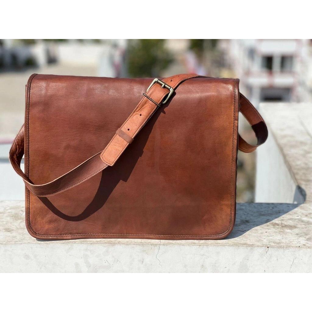 Bag Leather Laptop Messenger Satchel Men's Shoulder Briefcase Genuine New