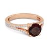 Garnet Split pave Band Ring - 925 Sterling Silver Rose Gold Vermeil