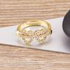 Nidin Temperament Romantic Heart Open Adjustable Rings for Women Girls Engagement Zircon Party Wedding Gift Jewelry Wholesale