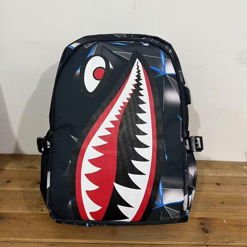 Shark Schoolbag Fashion Student Trend Korean Version of Children's Travel Light Backpack Backpack for Primary School Students Large Capacity