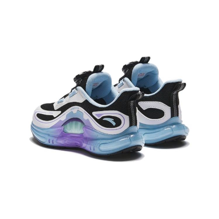 Anta Kids Versatile Comfortable Shock Absorbing Durable Low Top Running Shoes Kids Running Shoes Black White Purple 322419901-3