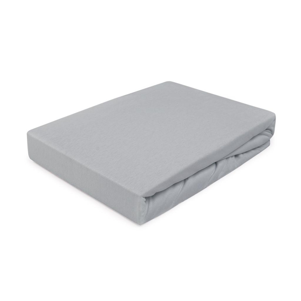 Fitted cotton sheet 120x200 JERSEY HEAVY DUTY ash