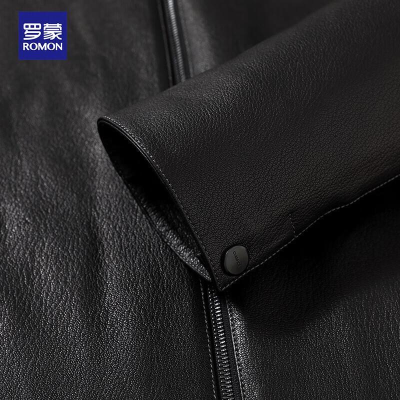 Romon Men's First Layer Goatskin Leather Jacket