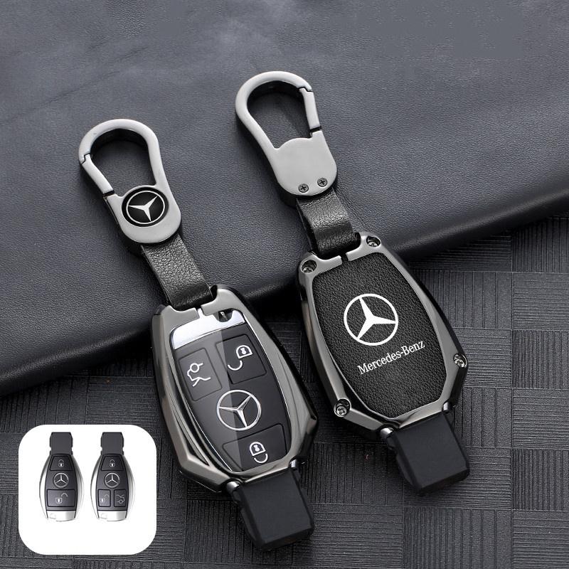 D4Leather Car Key Case Cover Shell Fob For Mercedes Benz A B C E R Class GLS GLA GLK GLC CLS CLA AMG W204 W205 W212 W463 W176 PWJN1