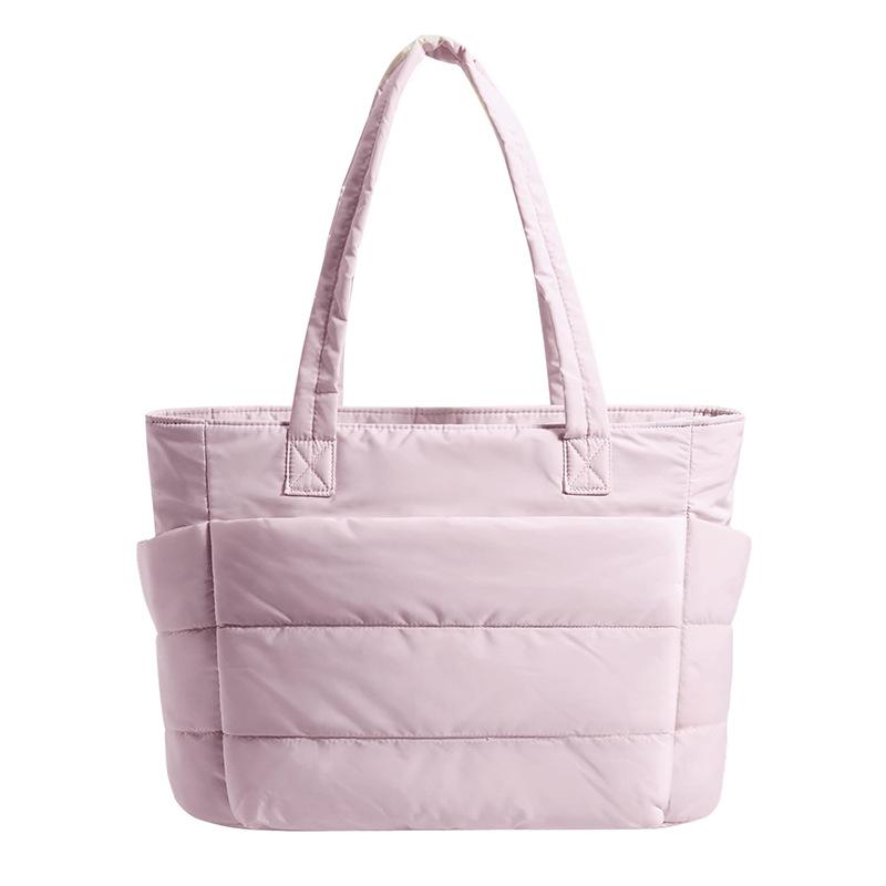 Puffer Tote Bag for Women, Lightweight Shoulder Handbag with Laptop Compartment & Multiple Pockets, Fashion Work Bag