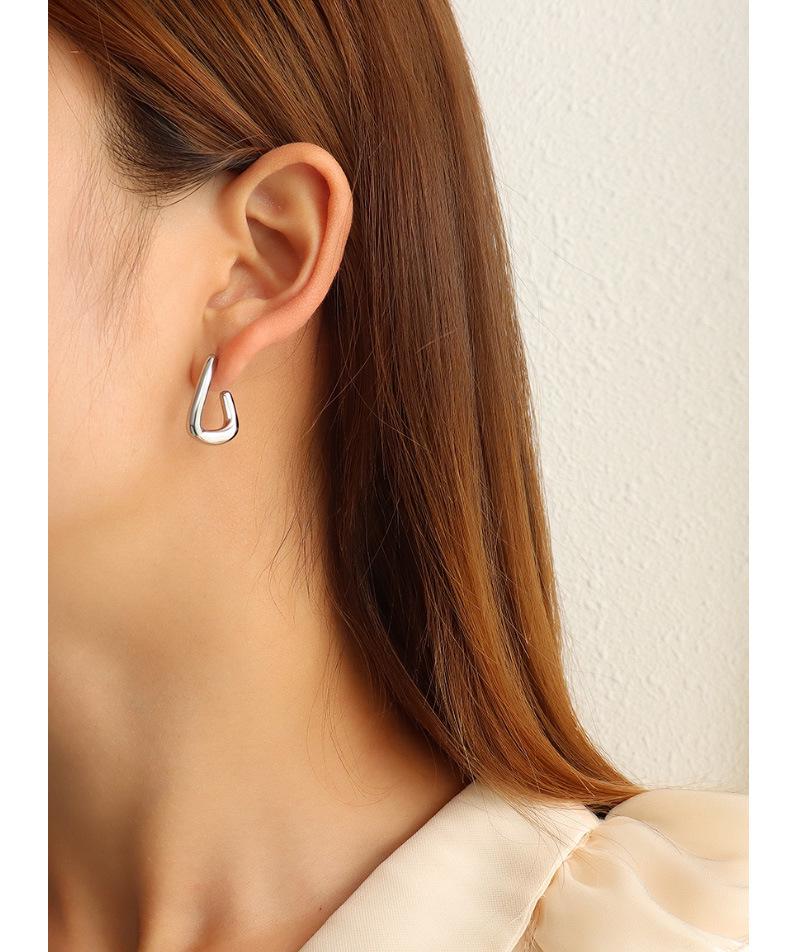 18K Gold-Plated Titanium Steel C-Shaped Slimming Earrings