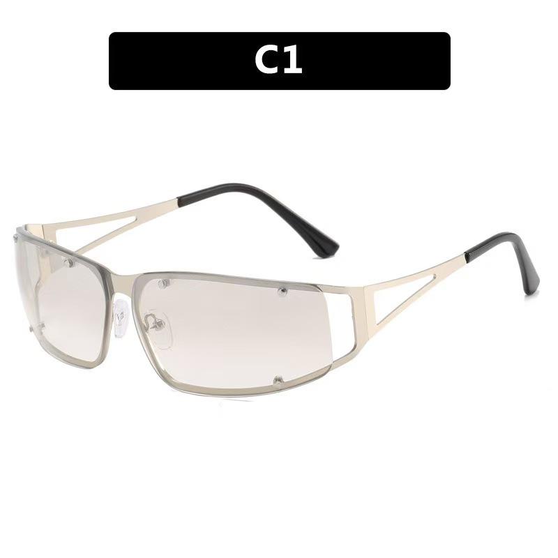 Metal hollow frameless sunglasses Y2K fashionable personalized sunglasses European and American trend small frame glasses