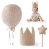 Baby Birthday Party Crown Set Teddy Velvet Hat Headband Magic Wand Toy Kid Birthday Party Magic Wand Crown Decoration Baby Gifts