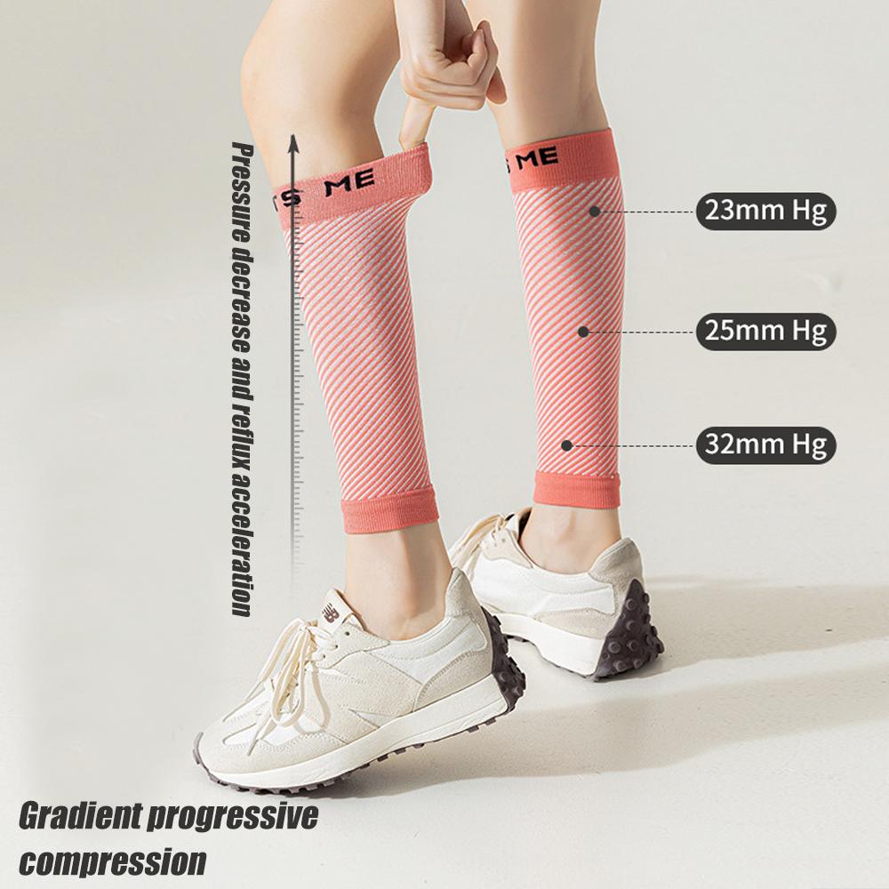 1Pair Calf Compression Sleeve Shin Splint Support Varicose Vein Relief Footless Socks For Nurse Pregnant Women
