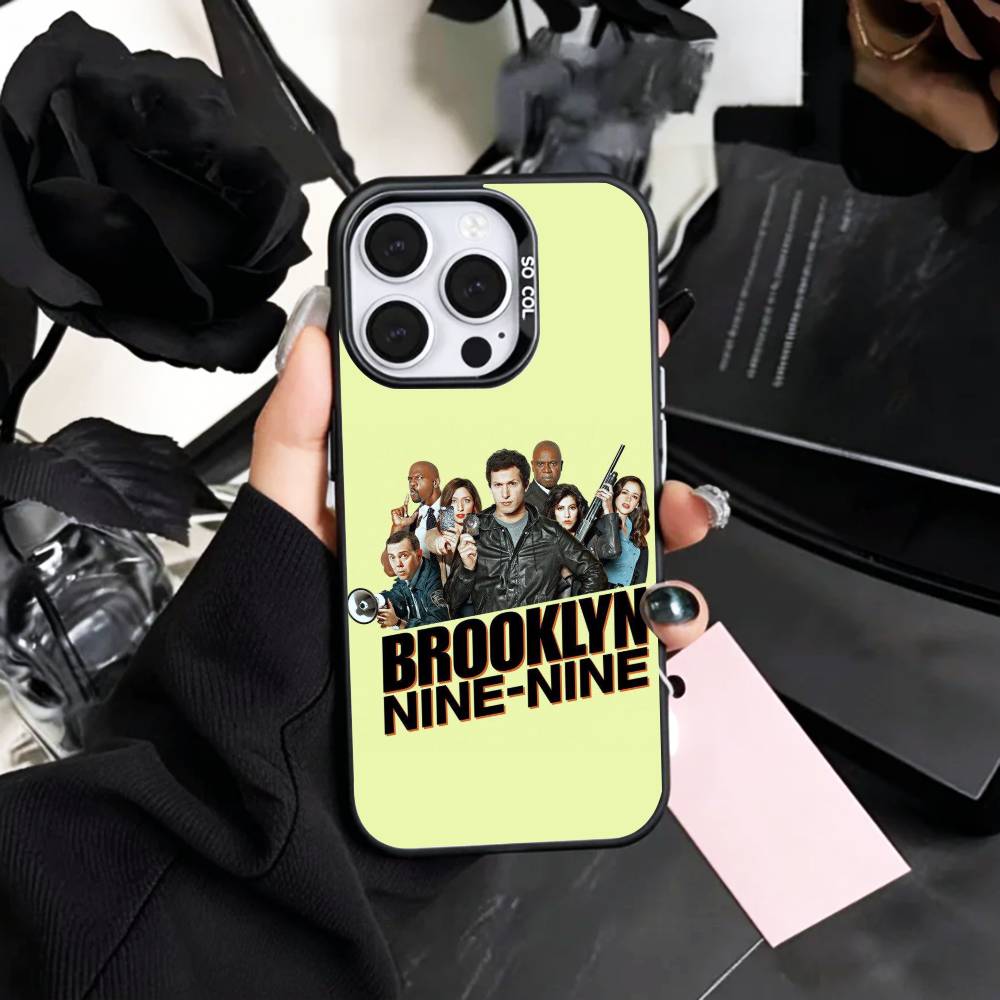 TV B-Brooklyn N-Nine 99 Coque de téléphone pour iPhone17,16,15,14,13,12,11 Plus,Pro Max Argenté Coloré Couverture Intérieure Plaqué