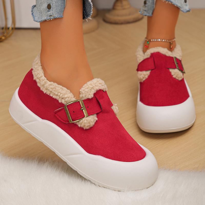 Fashion Fashion Mix Color Faux Fur Snow Boots Women 2025 Autumn Round Toe Thick Bottom Ankle Boots Warm Short Plush Non Slip Booties