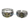 HX6F Poseidon Adjustable Rings Masculine Tridents Designs Alloy Gift For Him