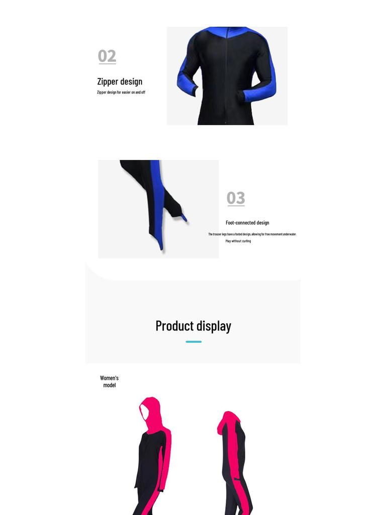 Unisex jednodílné plavky s kapucí a dlouhým rukávem na šnorchlování s UV ochranou