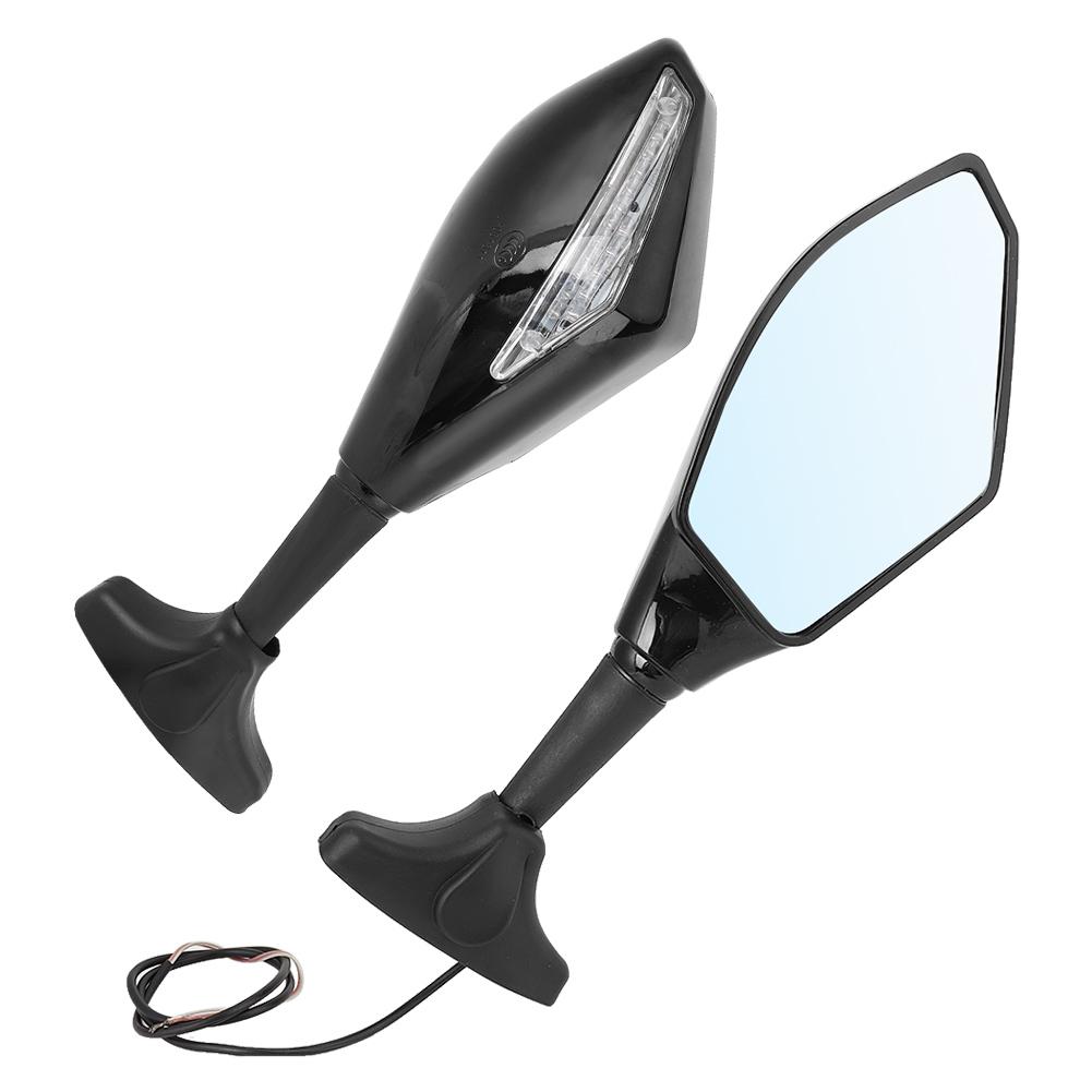 2 pcs LED Rearview Mirror Modified Motorcycle Mirror Lamp Shell with Light (black)