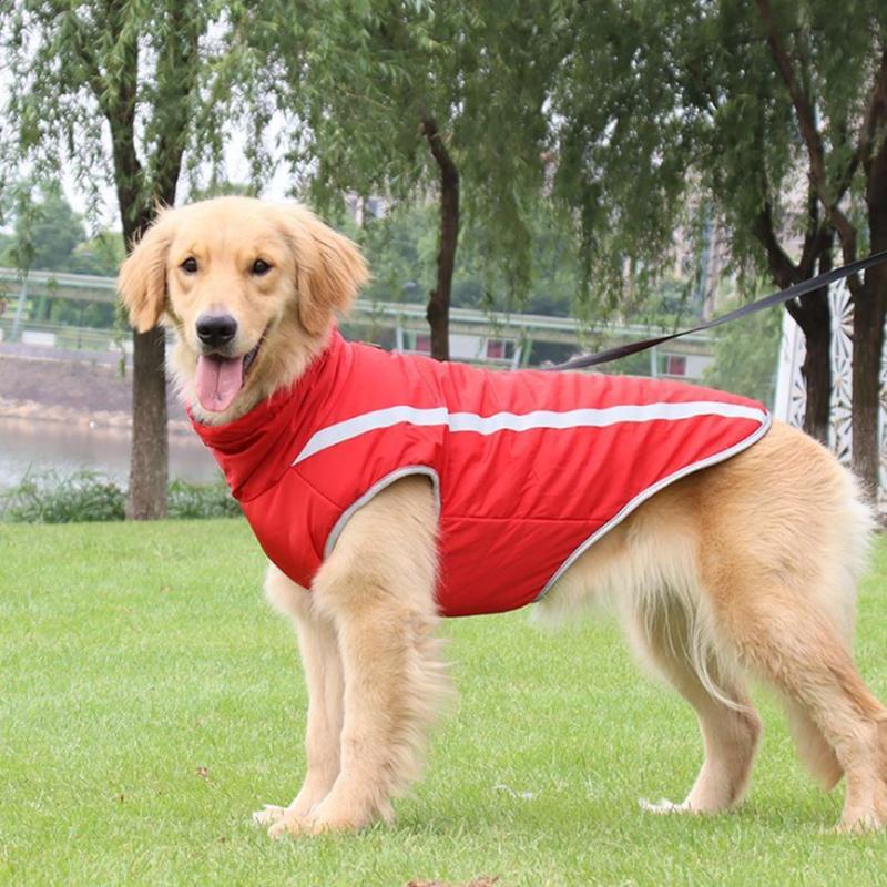 Reflektierende Wasserdichte Hundemäntel XL-6XL Übergröße Herbst Winter Warm Welpenkleidung Haustier Gepolsterte Jacke