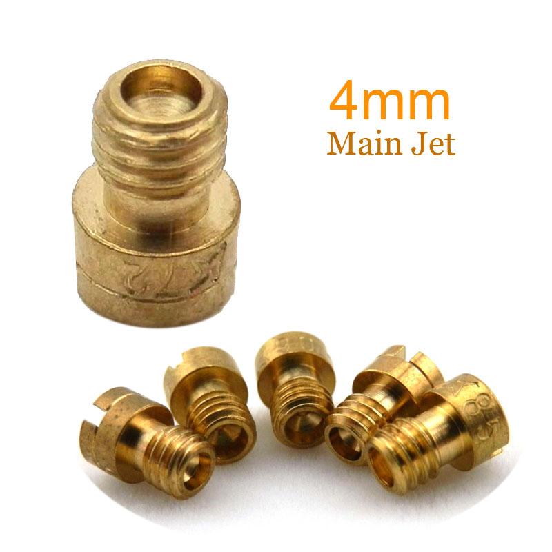 Set of 2pcs 4mm Thread M4 Round Main Jet Size 40-60 For Motorcycle Carb Mikuni Kenhin Carburetor Gy6 139qmb 50cc Injector Nozzle