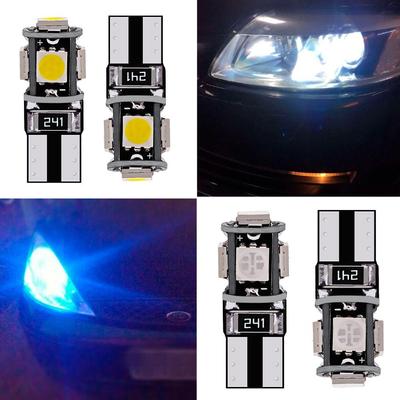 Ampoules LED Canbus blanches, bleues, rouges, jaunes et vertes T10 5smd 5050 pour voiture W5w 194 241