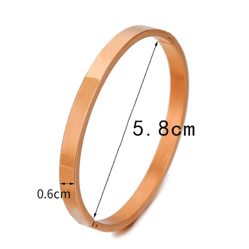 Fashion Stainless Steel Jewelry Oval Bangle for Woman Child Charm Bracelet Party Love Wedding Gift
