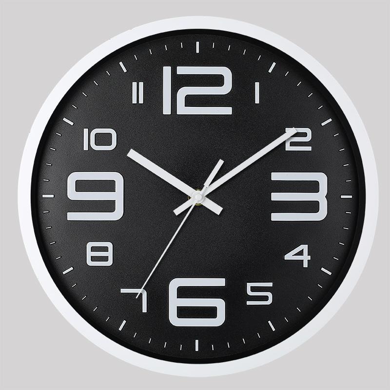 12 Inch 30CM Silent Wall Clock, Creative and Fashionable, Three-dimensional Digital Minimalist Clock for Home Living Room