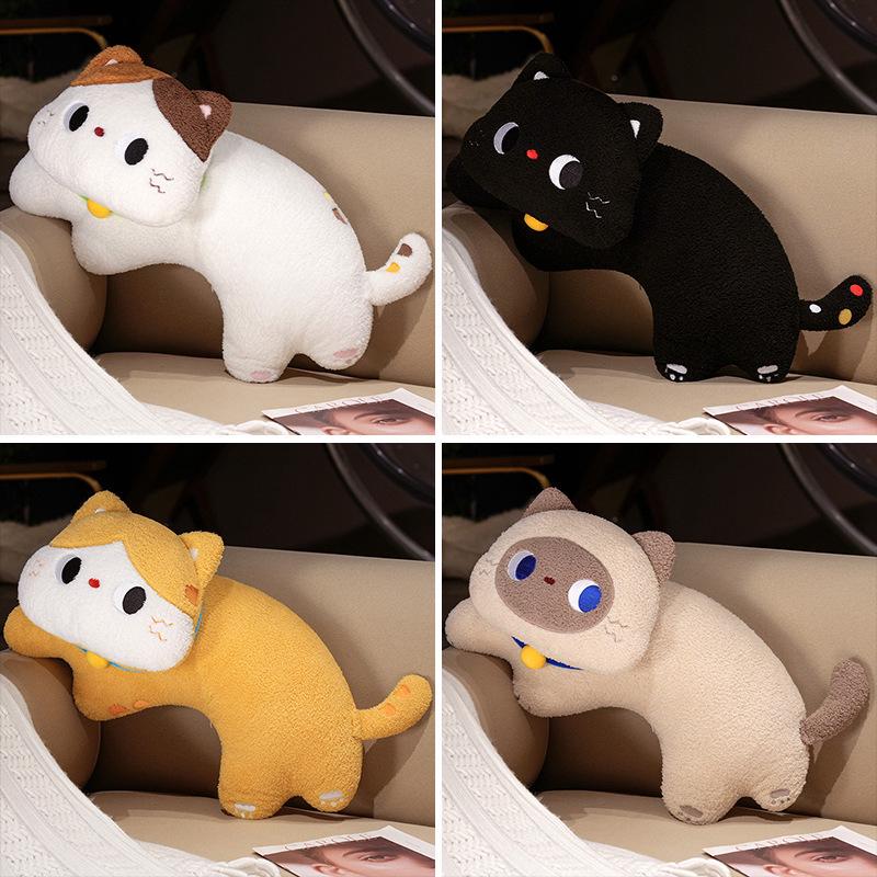 Cute Coco Cat Plush Hugging Pillow - White Kitten Doll Gift