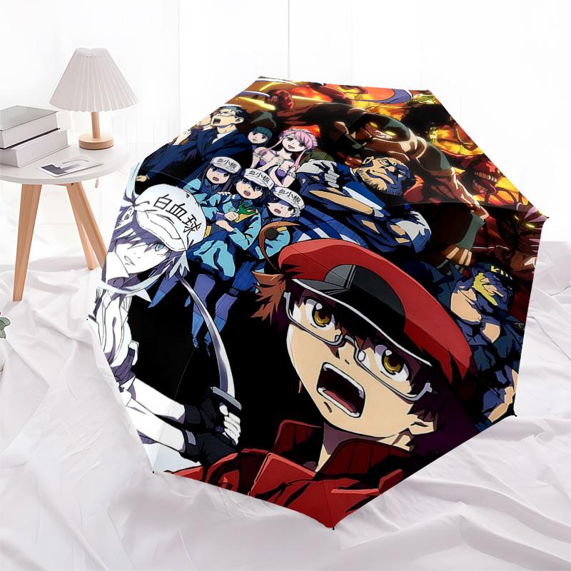 1pc Anime Characters Outdoor Umbrella - Automatic Opening/Closing - Portable 3-Fold Design - 8-Rib Iron Frame - Perfect Gift for Fans, Travelers,