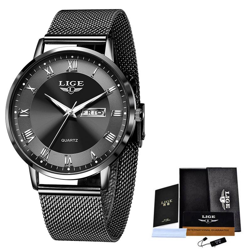 LIGE Luxus Damen Armbanduhr Damen Wasserdicht Roségold Stahlarmband Damen Armbanduhr Top Marke Armband Uhren Relogio Feminino