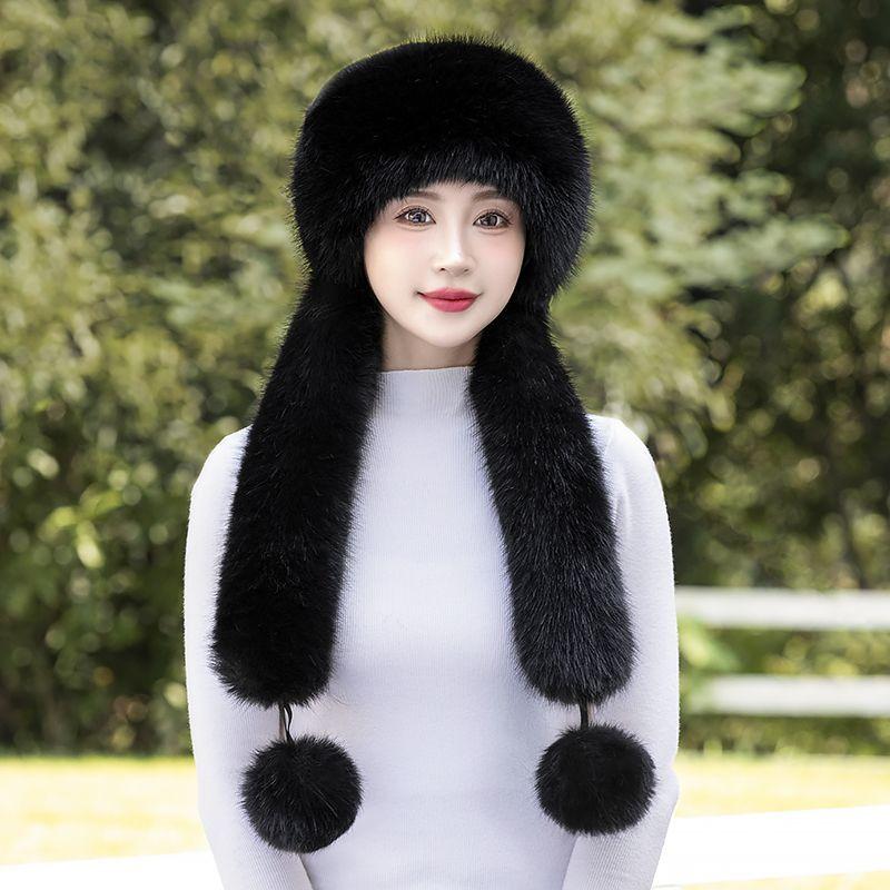 Winter New Warm Hat Scarf Integrated Thickened Cold-proof Windproof Neck Protection Cycling Headhat Fashionable Women's Hat