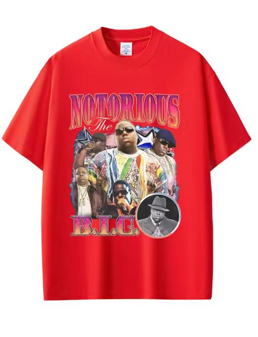 Rapper The Notorious Big Graphic TShirt Biggie Smalls Print T Shirts Unisex Hip Hop Fashion Tees Male Cotton Oversized TShirts