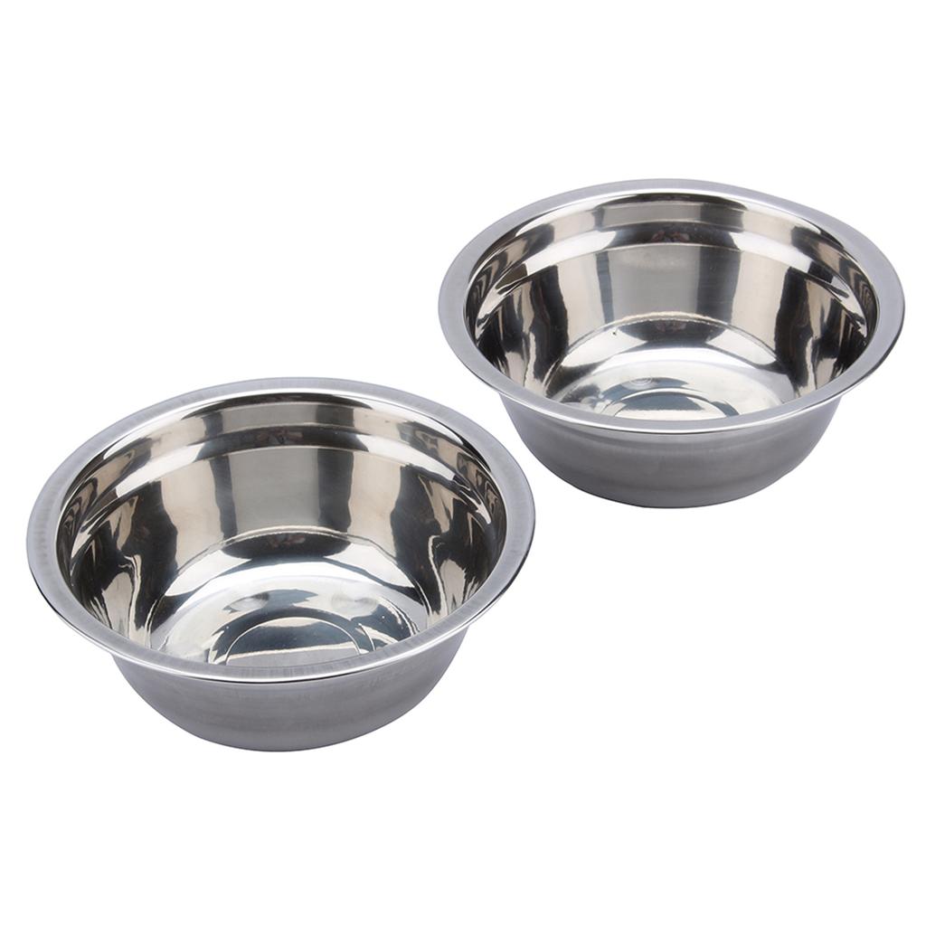 Stainless Steel Double Dog Cat Food Water Bowls Feeder Dishes Shelf Stand