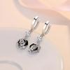 New Trendy 925 Silver Earrings For Women Vintage Black Hollow Rose Flower Ear Jewelry Lady Anniversary Accessories
