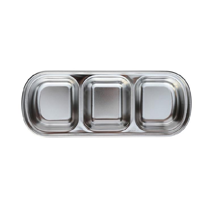Seasoning Dish Dipping Bowl Stainless Steels Seasoning Dish Condiment Tray Square Barbecue Snacks Plate Kitchen Tableware