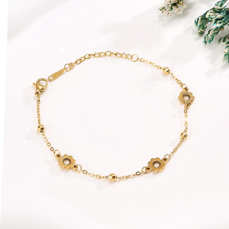 Crystal Cubic Zircon Charm Braclets Girls Hand Chains Wristband Turkish Blue Evil Eye Flower Stainless Steel Bracelets for Women