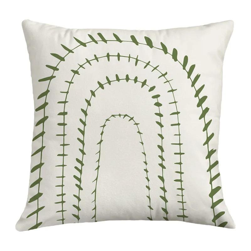 Simple Plant Pattern Decoration Home Small Fresh Fashion Pillowcase Decorative Pillowcase Cushion Cartoon Square
