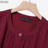 ZANZEA Women Short Sleeve Blouse and Long Pants Summer Casual Two Piece Sets