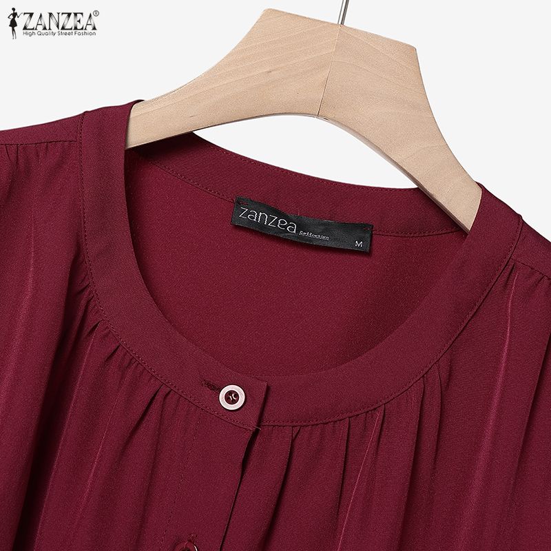 ZANZEA Women Short Sleeve Blouse and Long Pants Summer Casual Two Piece Sets