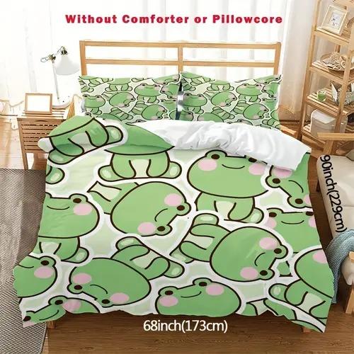 Frog Duvet Cover Duvet Cover With Frog Pattern Suitable For Children Boys Girls And Adults Warm Soft And Comfortable Breathable