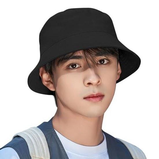 HORADON Bucket Hat Men CottonPrevents Hair DisruptionSafari Large Deep Wide Brim Sun Protection Fashion UV Cut