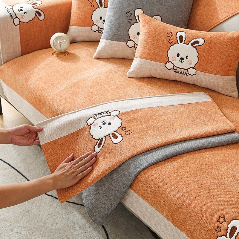 Chenille Sofa Cushion Four Seasons Universal Simple Modern Cartoon Non-Slip Seat Mat All-Inclusive Sofa Cover Blanket Cover Towel