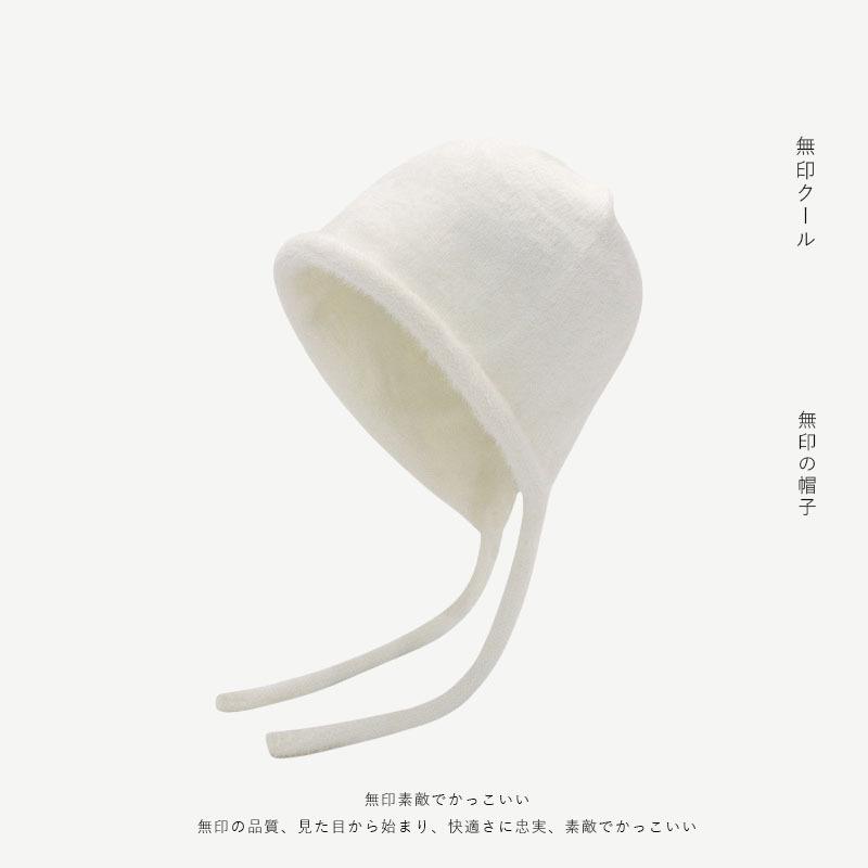 

Yang Mi knitted hat women s autumn and winter cute lace-up ear protector headgear warm hat trendy wool hat Average size (55-60cm)