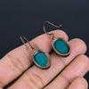 Green Chalcedony Copper Electroformed Earrings, Handmade Gemstone Earrings Jewelry, Gifts For Wife Brand New Earrings