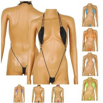 Dame Sling Shot Bikini Grime Undertøy Sett Badetøy Micro Thong Teddy Monokini Badedrakter
